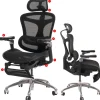 Bürostuhl HWC-N54, Drehstuhl, ergonomisch, Lordosenstütze Fußstütze