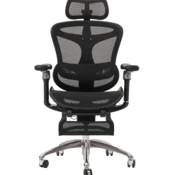 Bürostuhl HWC-N54, Drehstuhl, ergonomisch, Lordosenstütze Fußstütze