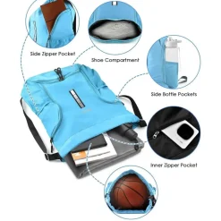 BROTOU Sportbeutel mit Schuhfach, wasserfest, ideal für Sport, Fitness