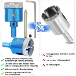 Brschnitt Diamant Fliesenbohrer 25MM, 2 Stück Lochsäge mit Zentrierbohrer für