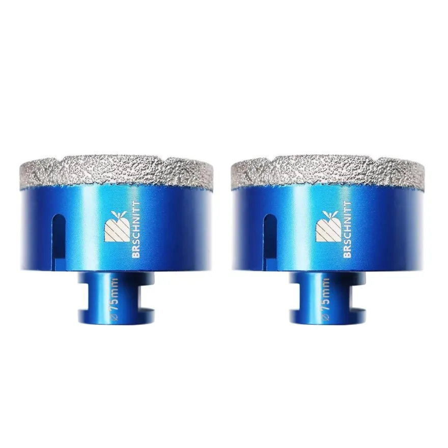 Brschnitt Diamant Fliesenbohrer 75mm M14 (2 Stück) - Lochsäge für Fliesen