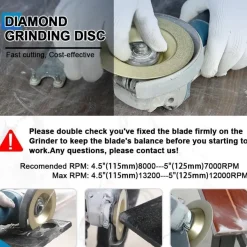Brschnitt Diamant Schleifscheibe 115MM, 2 Stück, gelötet, für Stein, Fliesen