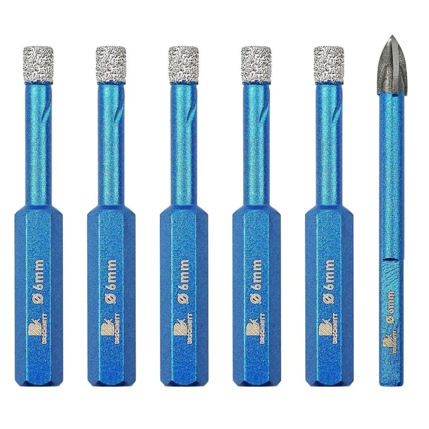 Brschnitt Diamant Trockenbohrer Fliesenbohrer 6mm (6 Stück) - Bohrkrone für