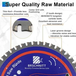 Brschnitt Metallkreissägeblatt 184mm 48T TCT für Stahl, Alu, Kupfer, Baustahl