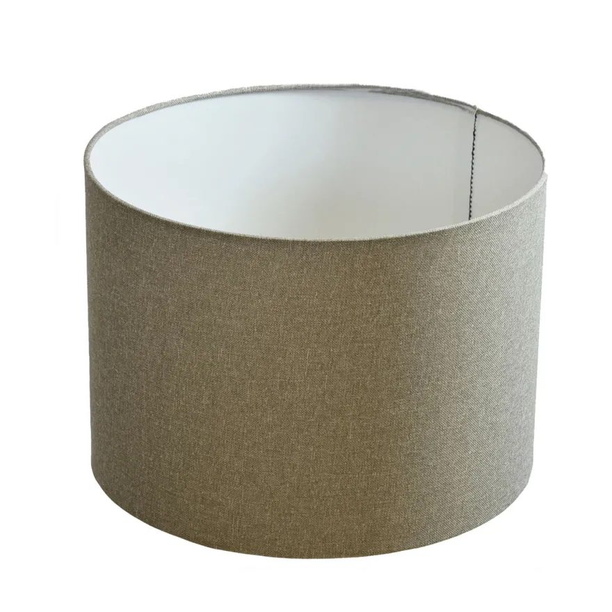 B&S Lampenschirm Ø 25 x 18 cm hellgrau Leinenstruktur Zylinderförmig