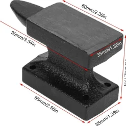 Buachois Mini Amboss, Massiver Gusseisen Block mit Gummikissen für Schmuck