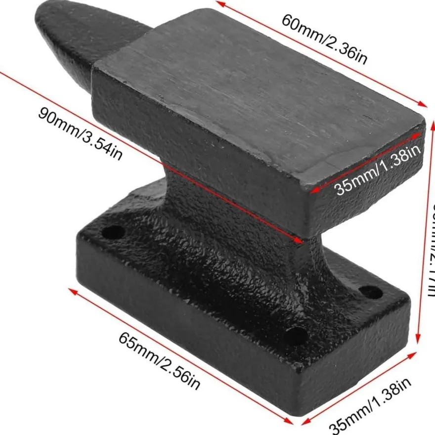 Buachois Mini Amboss, Massiver Gusseisen Block mit Gummikissen für Schmuck