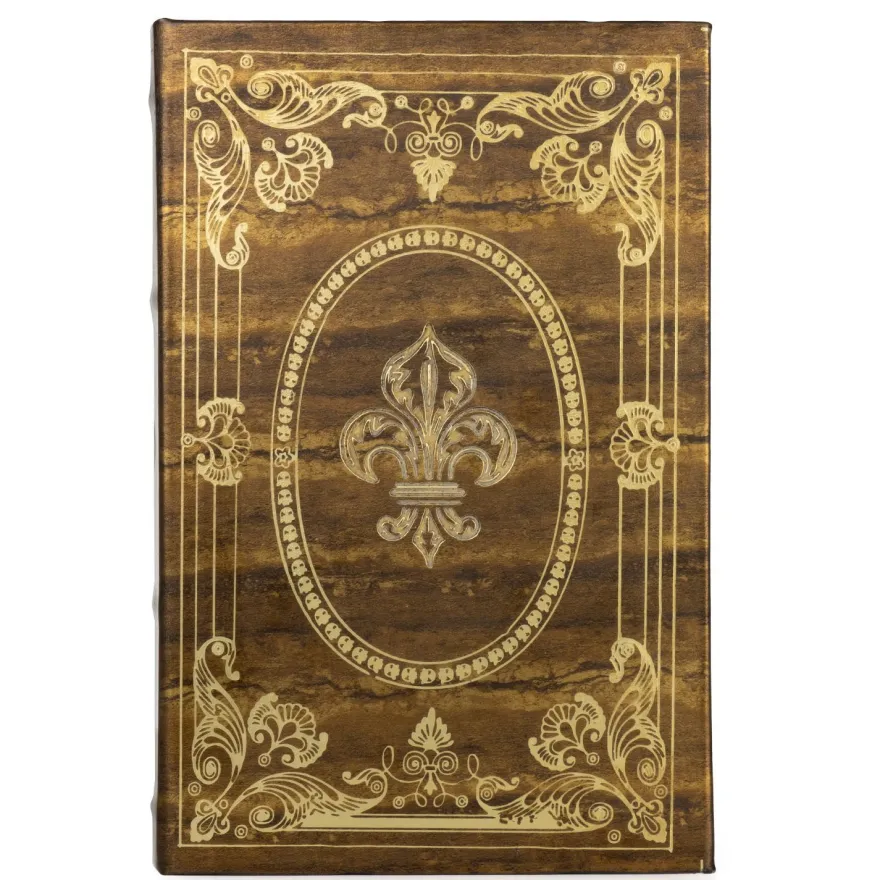 Buchhülle Vintage - Geheimversteck mit Fleur-de-Lis - Deko Buchbox für Schmuck & Doku