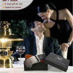 Bulliant Herren Gürtel 2er Pack - Automatik Ratsche, 35mm Breit in Lederoptik