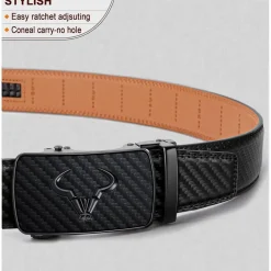 Bulliant Herren Gürtel 2er Pack: Automatik Ratsche Leder, 35mm Breit