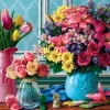 Bunte Blumen in der Vase