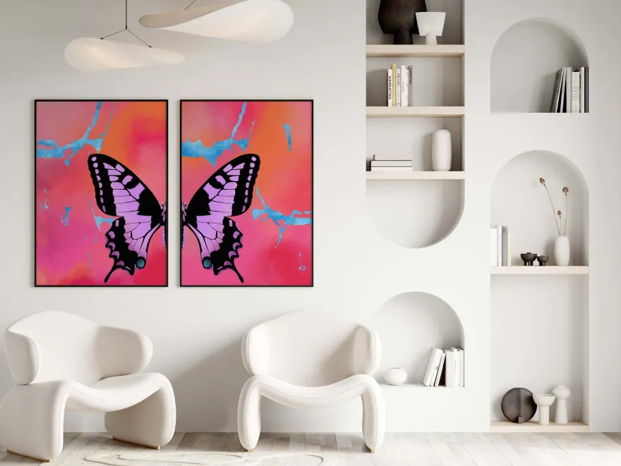 Butterfly Wings Poster · Geschenkidee · Minimalistisches Butterfly Style Desi