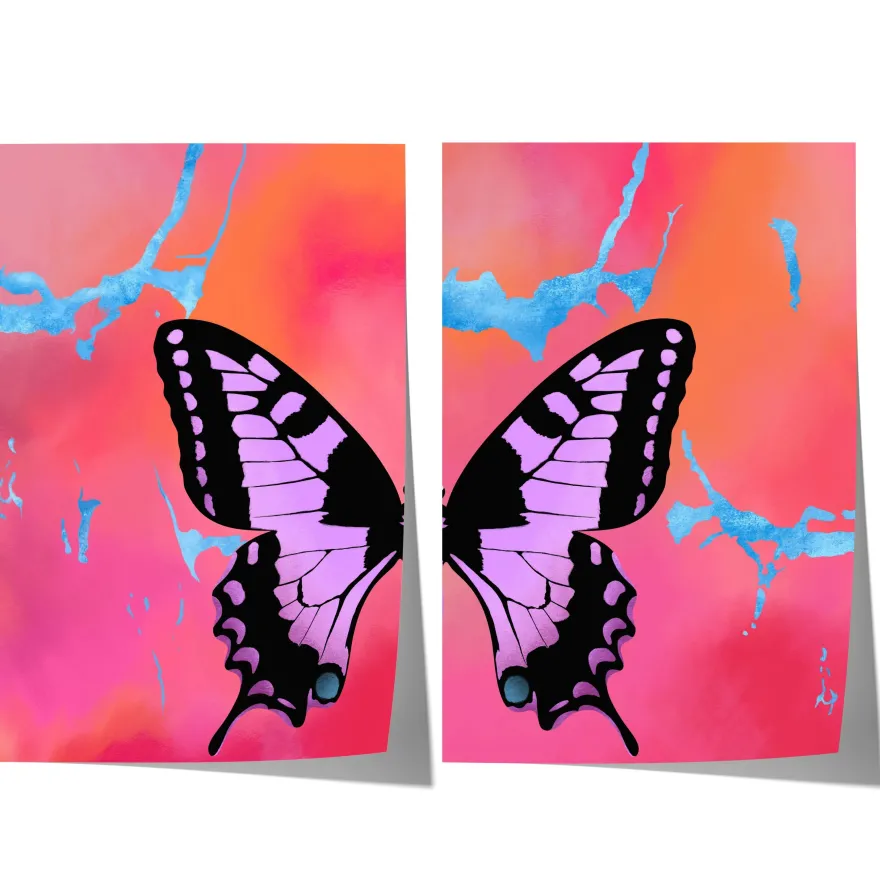 Butterfly Wings Poster · Geschenkidee · Minimalistisches Butterfly Style Desi