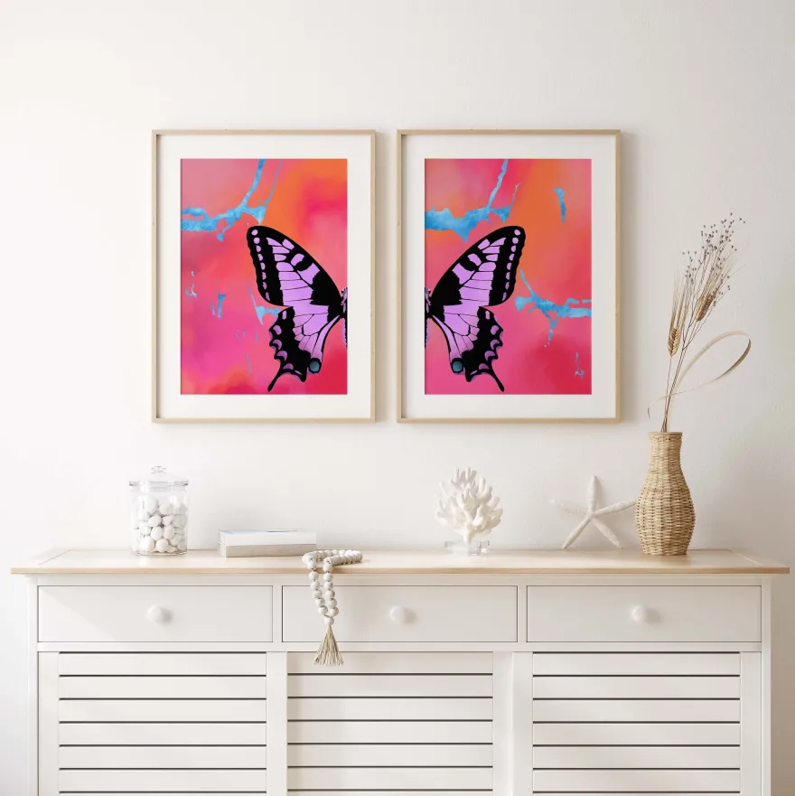 Butterfly Wings Poster · Geschenkidee · Minimalistisches Butterfly Style Desi