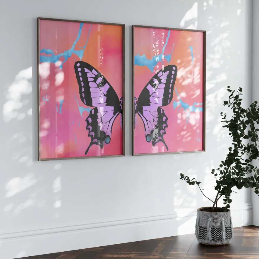 Butterfly Wings Poster · Geschenkidee · Minimalistisches Butterfly Style Desi