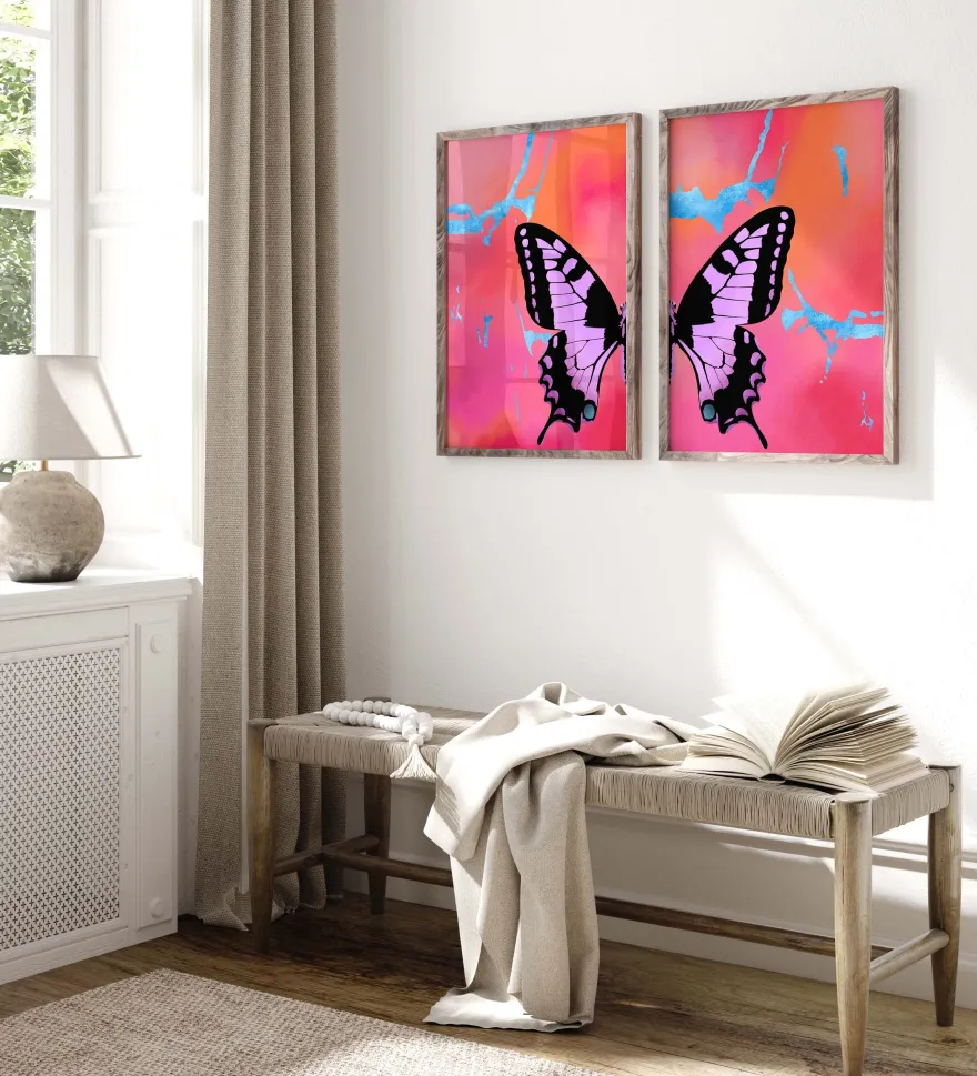 Butterfly Wings Poster · Geschenkidee · Minimalistisches Butterfly Style Desi