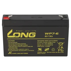 B-Ware Kung Long WP7-6 6V 7Ah AGM Bleiakku F1 4,8mm