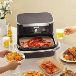 Bykitchen 150er Airfryer Backpapier für Ninja Flex Drawer Dual Zone AF500EU