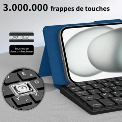CACOE Bluetooth Tastatur mit Ständer, Mini, Ultraflach, Faltbar, Dual-Channel