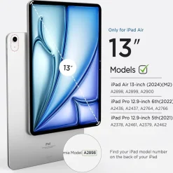 CACOE Hülle für iPad Air 13 Zoll M3/M2 2025/2024 mit Stifthalter, dünne