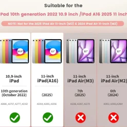 CACOE Hülle für iPad 11./10. Gen. (2025/2022) mit Stifthalter, dünn, Folio