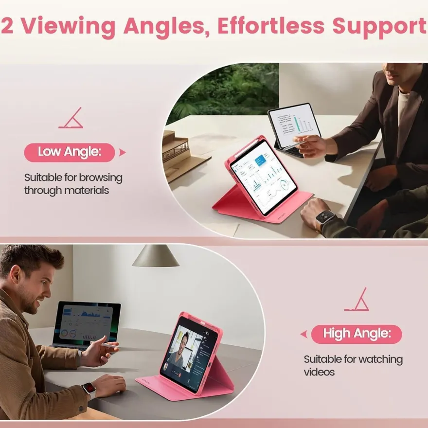 CACOE Hülle für iPad 11./10. Gen. (2025/2022) mit Stifthalter, dünn, Folio