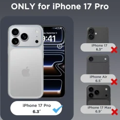 CACOE Hülle für iPhone 17 Pro Max mit MagSafe, stoßfest, kratzfest, transluzent