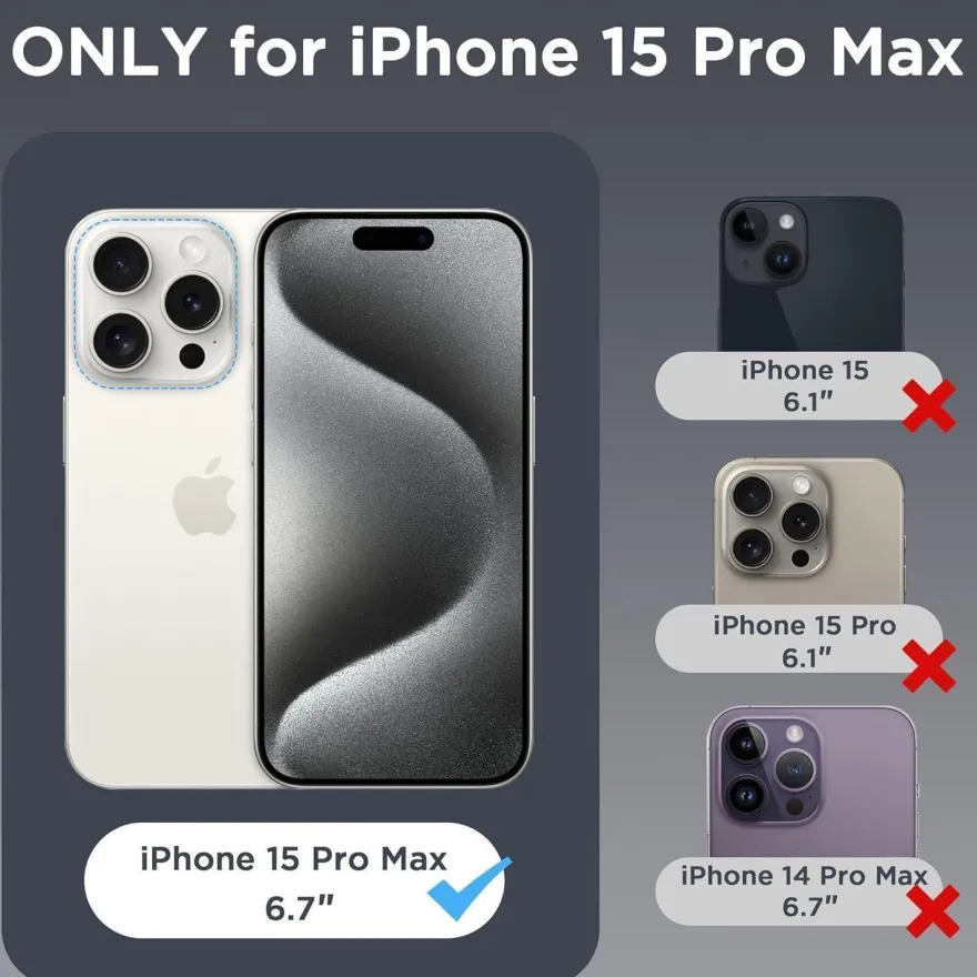 CACOE Hülle für iPhone 15 Pro Max mit MagSafe, Kameraschutz, stoßfest