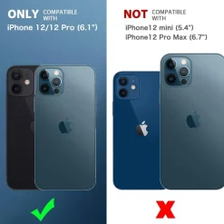 CACOE Hülle für iPhone 12/12 Pro mit MagSafe, transluzent, stoßfest, kratzfest