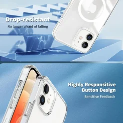 CACOE Hülle für iPhone 12/12 Pro mit MagSafe, transluzent, stoßfest, kratzfest