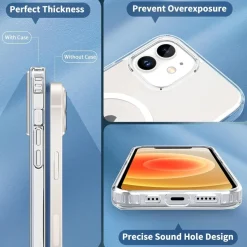 CACOE Hülle für iPhone 12/12 Pro mit MagSafe, transluzent, stoßfest, kratzfest