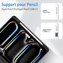 CACOE Hülle mit abnehmbarer AZERTY-Tastatur und Touchpad für iPad Pro 11 Zoll