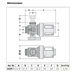 Caleffi XS Schmutzfänger/ Schlammabscheider mit Magnet für Einbau unter Heizkessel