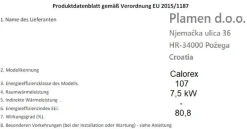 Calorex 100 Küchen-Holzofen Beistellherd inkl. ext. Zuluft - 7,5kW EEK A