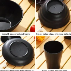 Camping Besteck Set Edelstahlbesteck Teller Becher Schalen spülmaschinenfest