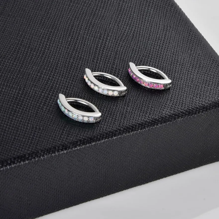 Candyfancy 14G Titan Bauchnabelpiercing Clicker Schwarz 10mm/12mm Zirkonia
