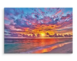 CANVAS Leinwandbild XXL Wandbilder Schlafzimmer Sonnenuntergang Meer 559