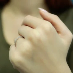 0,55 Carat Diamant rundum Memoire Eternity Ring Anniversary in 14 Karat Weißgold
