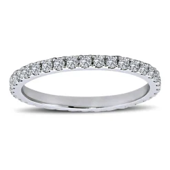 0,55 Carat Diamant rundum Memoire Eternity Ring Anniversary in 14 Karat Weißgold