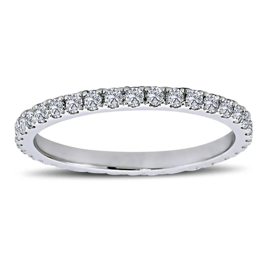 0,55 Carat Diamant rundum Memoire Eternity Ring Anniversary in 14 Karat Weißgold