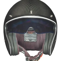 Carbon Jethelm Integralhelm Kohlefaser Motorradhelm Chopper Café Racer Sonnenvisier