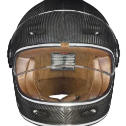 Carbon Jethelm Integralhelm Kohlefaser Motorradhelm Chopper Café Racer Sonnenvisier