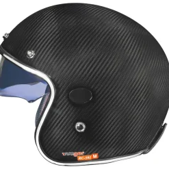 Carbon Jethelm Integralhelm Kohlefaser Motorradhelm Chopper Café Racer Sonnenvisier