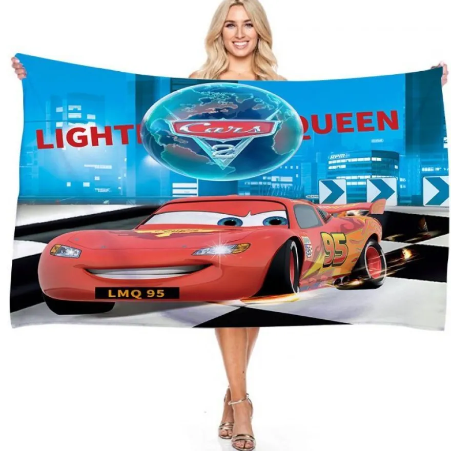 Cartoon Cars Badetücher Merch Lightning McQueen Sally Larry Pool Handtuch Strandtuch