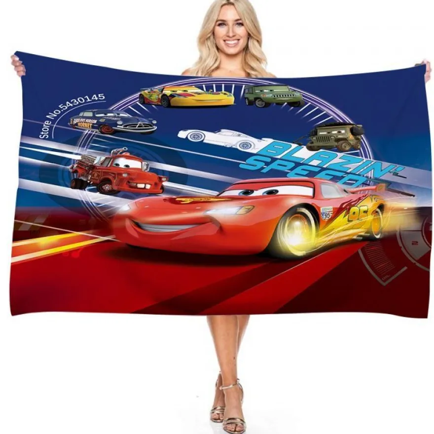 Cartoon Cars Badetücher Merch Lightning McQueen Sally Larry Pool Handtuch Strandtuch