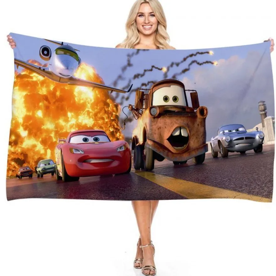 Cartoon Cars Badetücher Merch Lightning McQueen Sally Larry Pool Handtuch Strandtuch