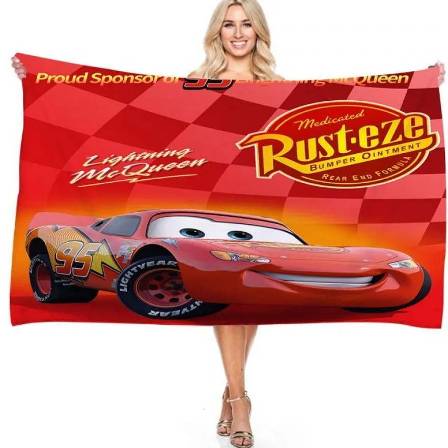 Cartoon Cars Badetücher Merch Lightning McQueen Sally Larry Pool Handtuch Strandtuch