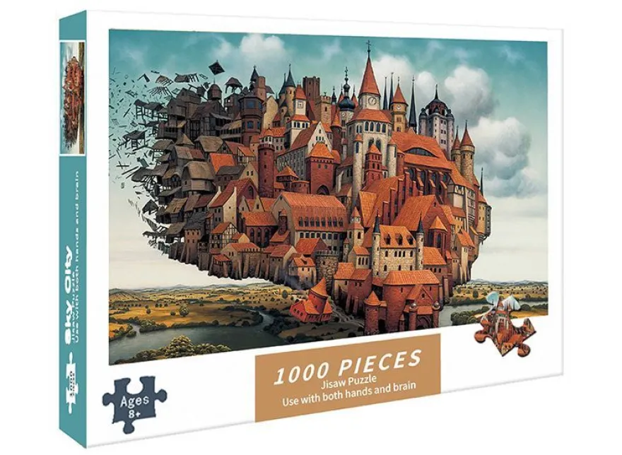 Cartoon Sky City 1000 Teile Stadt im Himmel Puzzle Brettspiele Kinder Jigsaw
