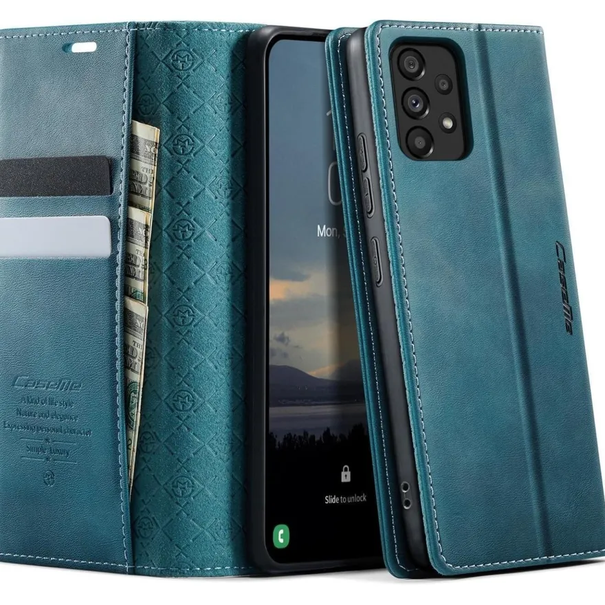 Caseme Handyhülle für Samsung Galaxy A53 5G, Klapphülle mit RFID in Lederoptik