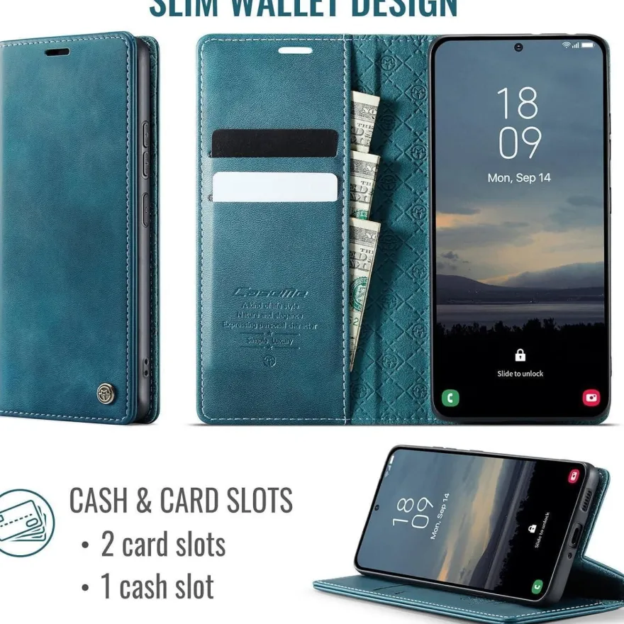 Caseme Handyhülle für Samsung Galaxy A53 5G, Klapphülle mit RFID in Lederoptik